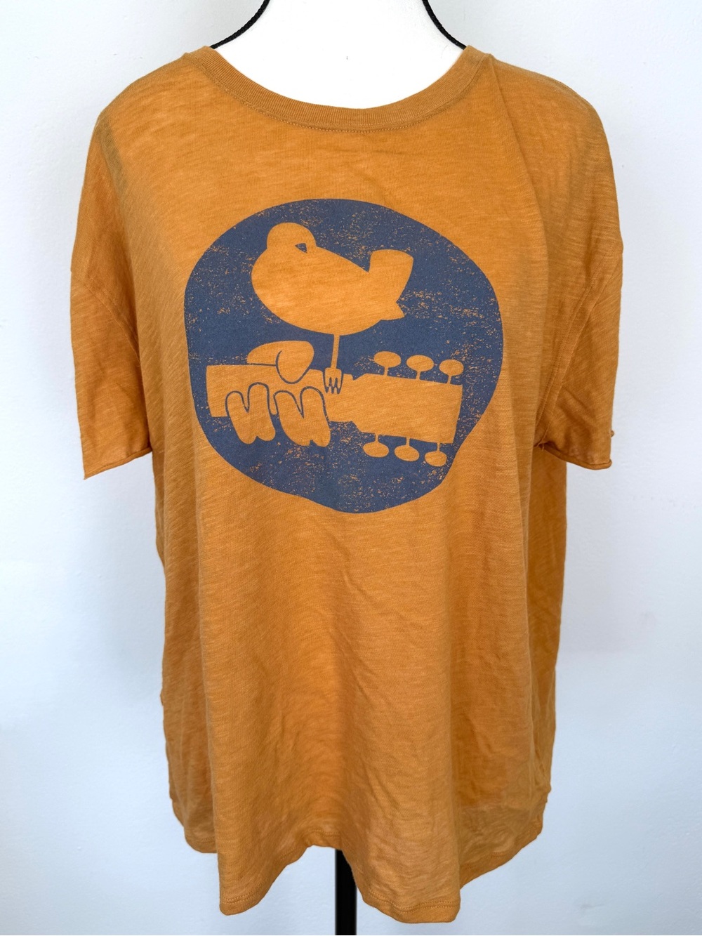 Free People We The Free Size XS Orange Woodstock 2019 Graphic Short Sleeve Tee